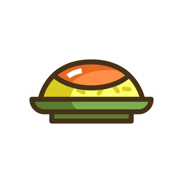 Curry Curry Rice Food Icon Filled Outline Style — Διανυσματικό Αρχείο