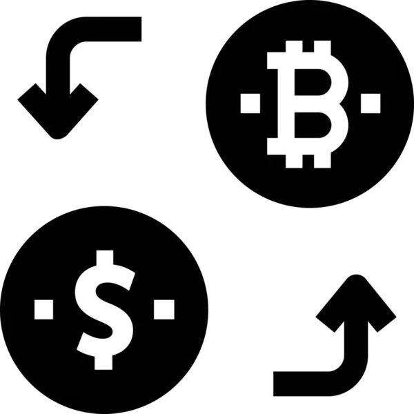 Cryptocurrency Digitális Pénzváltó Bitcoin Ikon — Stock Vector