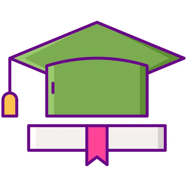 Educación Gamificación Icono Graduado — Vector de stock