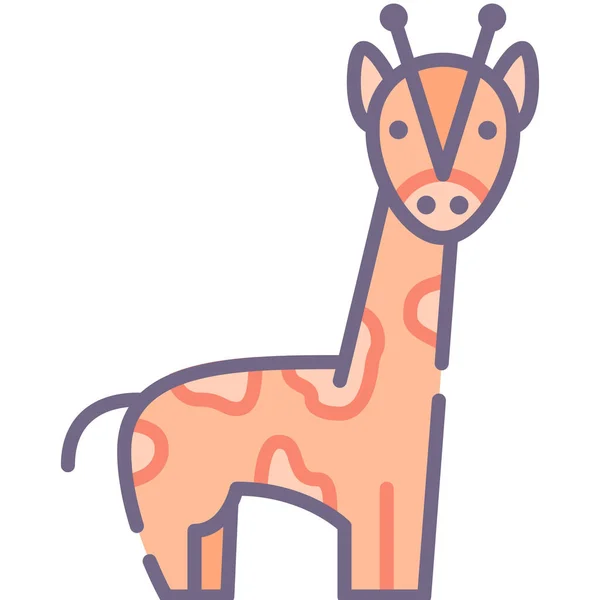 Dier Giraffe Gevulde Outline Icoon Gevulde Outline Stijl — Stockvector