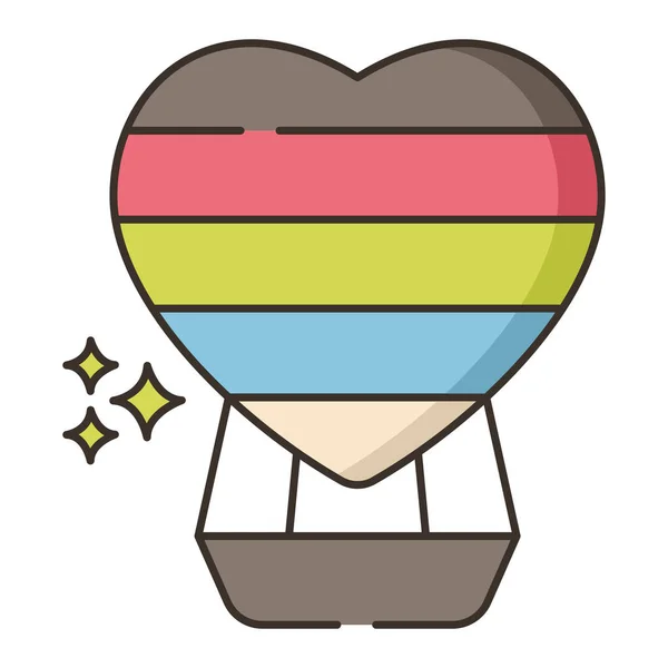 Heißluftballon Lgbt Love Icon — Stockvektor