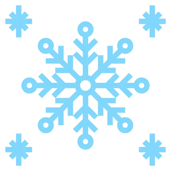 フラットスタイルの雪の雪の結晶の天気アイコン — ストックベクタ