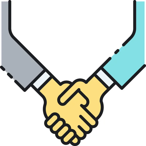 Handshake Agreement Cooperation Icon Filled Outline Style — Stockový vektor