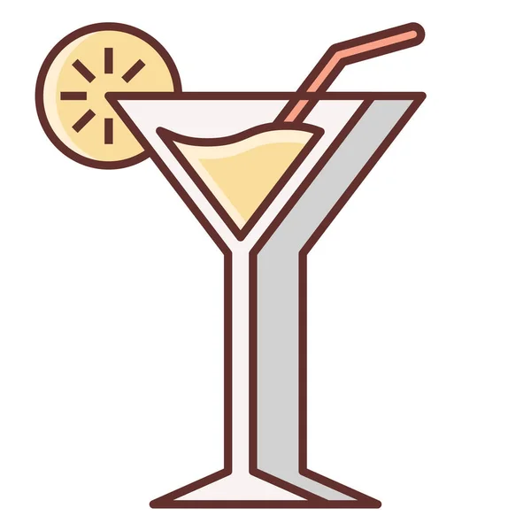 Alcohol Cocktail Drink Icon Summer Category — Stock Vector