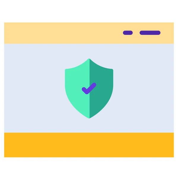 Icona Sicurezza Internet Gdpr Del Browser Stile Piatto — Vettoriale Stock