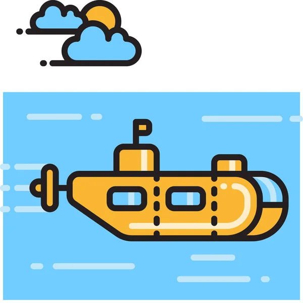 Иконка Подводной Лодки Стиле Заполненного Контура — стоковый вектор