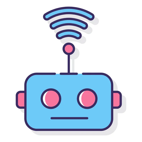 Bot Robot Ikona Robota Stylu Wypełnionym Zarys — Wektor stockowy