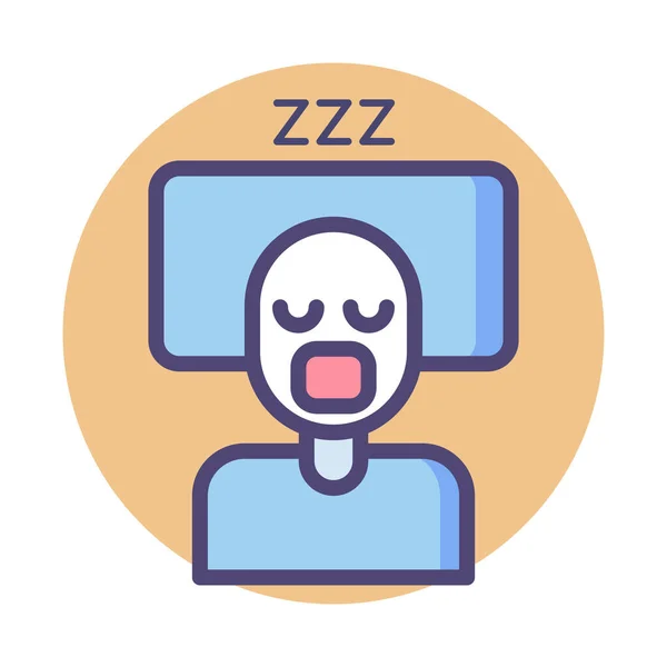 Adormecido Dormir Ícone Estilo Crachá — Vetor de Stock