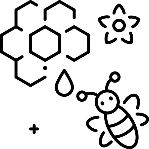Bijen Honing Icoon Ecologie Milieu Categorie — Stockvector