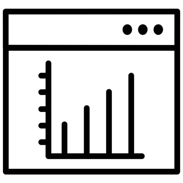 Dashboard Data Analytics Graph Icon Outline Style — Stock Vector