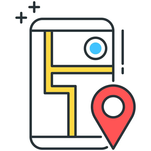 Geocaching Gps Location Icon Filled Outline Style — Vector de stock