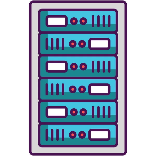 Database Hosting Rack Icon Filled Outline Style — Stock Vector