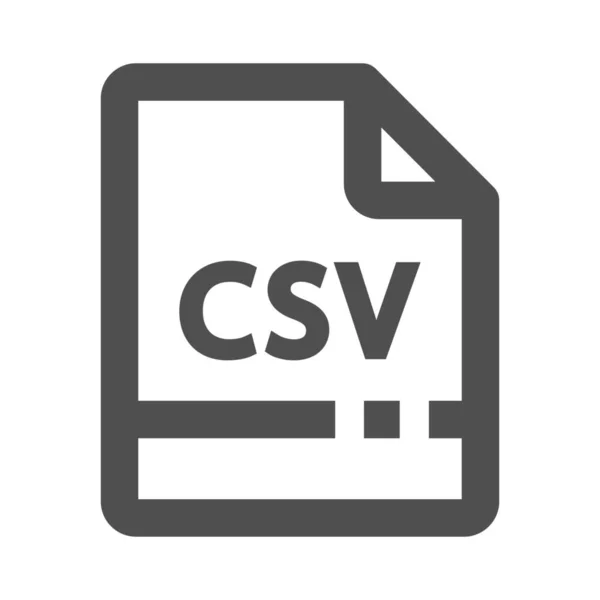 Icona Del File Csv Csv Stile Contorno — Vettoriale Stock