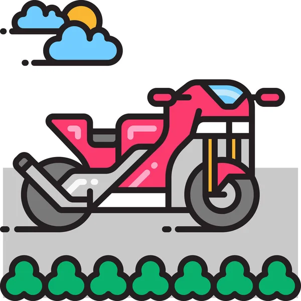 Значок Мотоцикла Мотоцикла Заповненому Стилі — стоковий вектор