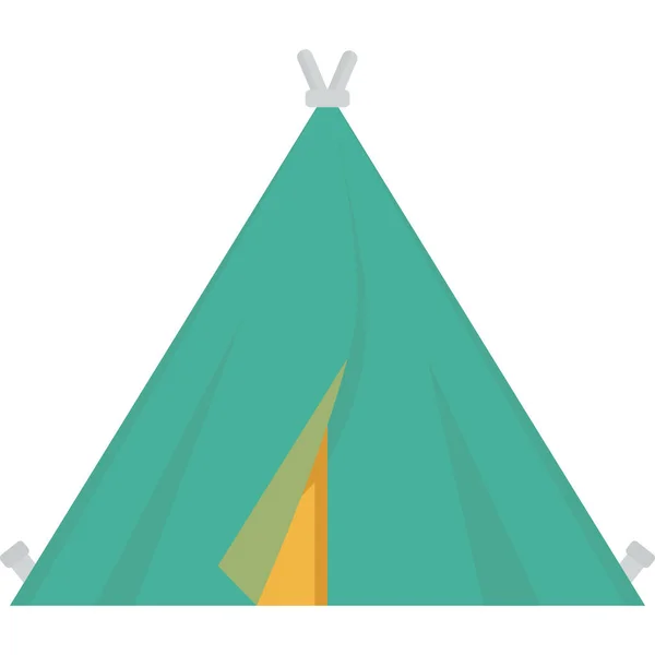 营地野营自然图标的平面风格 — 图库矢量图片