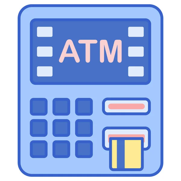 Atm Cash Money Icon Filled Outline Style — Wektor stockowy