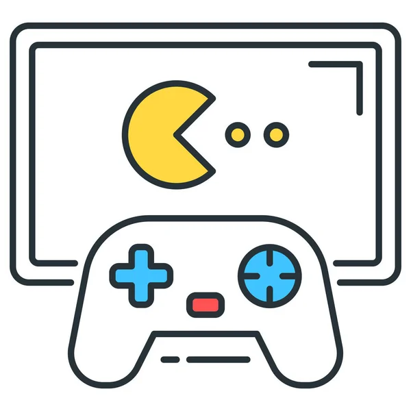 Controlador Juego Icono Del Controlador Juego Estilo Contorno Lleno — Archivo Imágenes Vectoriales