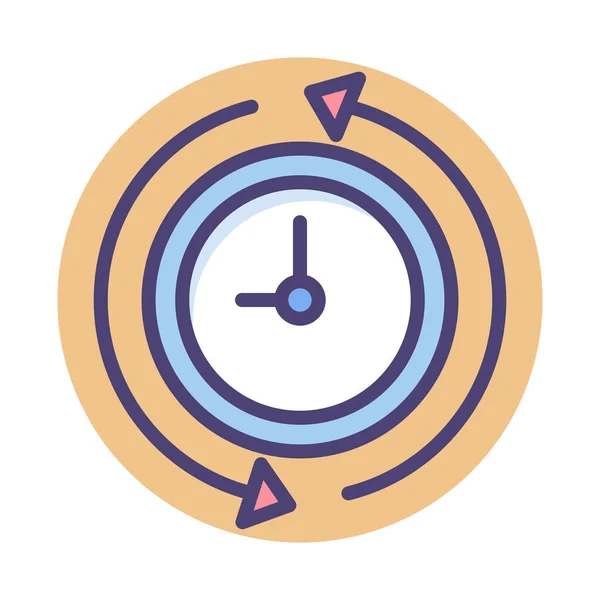 Time Travelling Time Travel Icon Filled Outline Style — Stock Vector