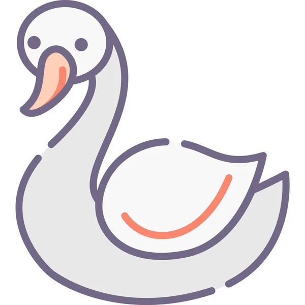 Иконка Птица Лебедь Стиле Заполненного Контура — стоковый вектор