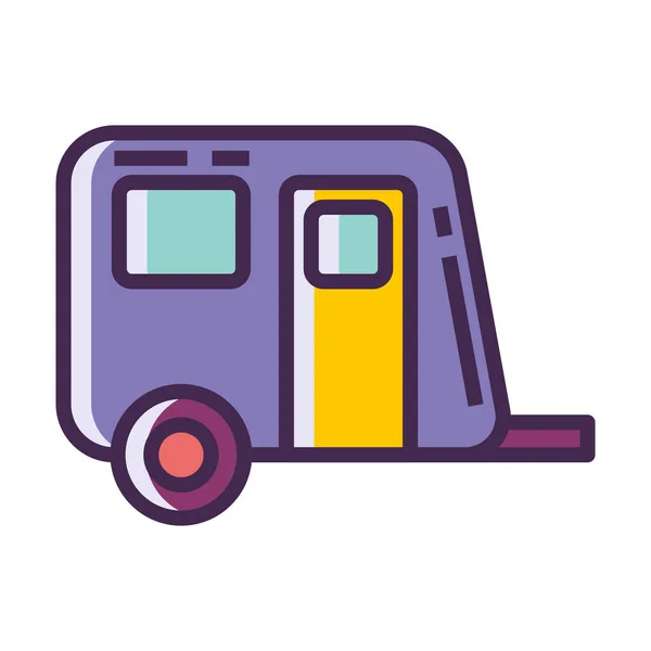 Wohnmobil Caravan Symbol Ausgefülltem Outline Stil — Stockvektor