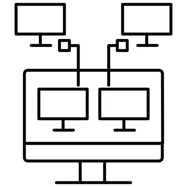 Kommunikations Computer Konnektivität Symbol Umriss Stil — Stockvektor