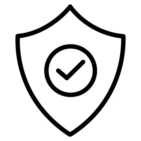 アウトラインスタイルで承認された支払い安全アイコン — ストックベクタ