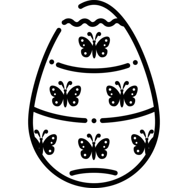 Decoración Pascua Huevo Icono Estilo Del Esquema — Vector de stock