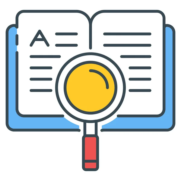 Knowledge Search Dictionary Icon Filled Outline Style — Stock Vector