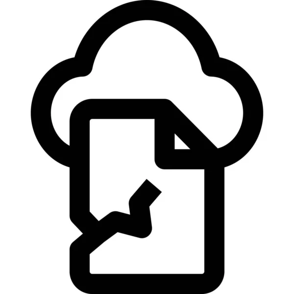 Cloud Cloud Server Daten Icon Umriss Stil — Stockvektor