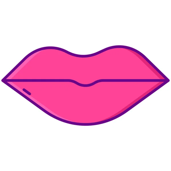 Beso Labios Amor Icono Lleno Contorno Estilo — Vector de stock