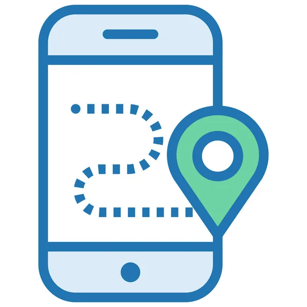 Gps Location Mobile Application Icon Filled Outline Style — Stock Vector