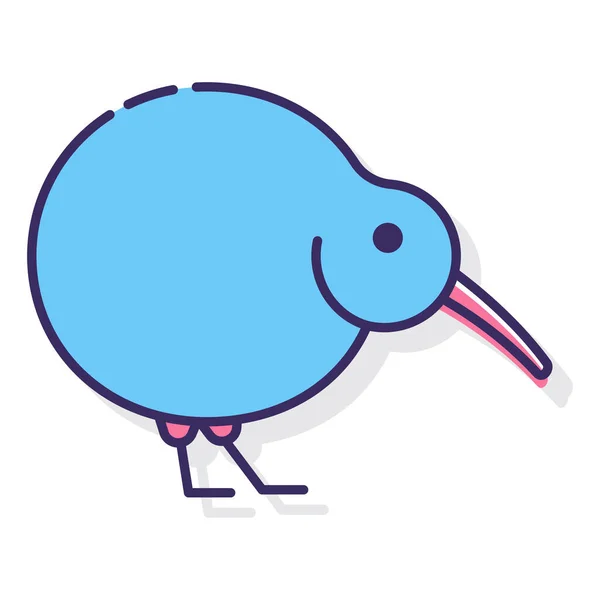 kiwi animal bird icon in filled-outline style