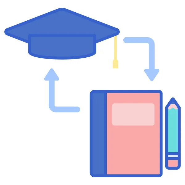 Ikona Studijního Cyklu Kategorii Vzdělávání Školní Vzdělávání — Stockový vektor