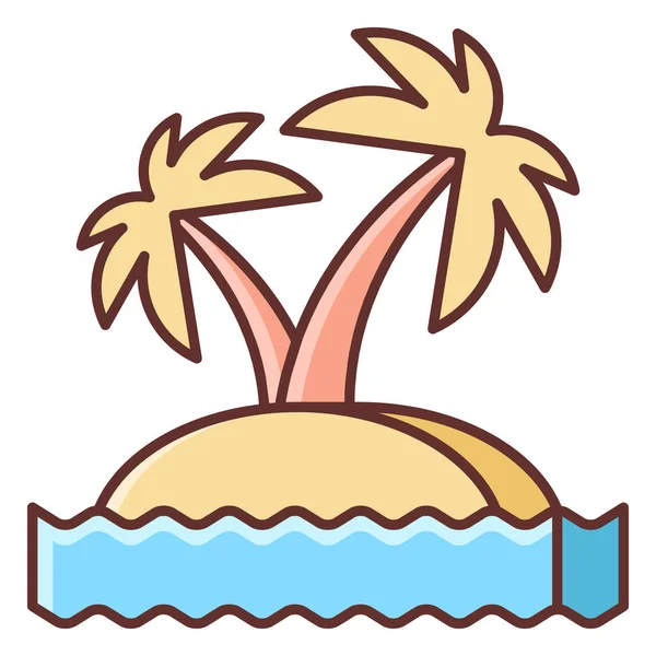Пляжная Икона Острова Пальмы Летней Категории — стоковый вектор