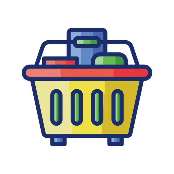 Basket Full Shopping Icon — Stock Vector