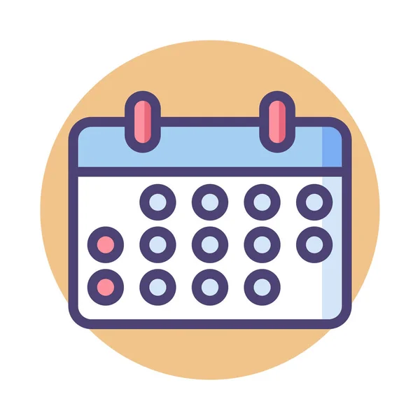 Calendario Appuntamento Icona Dell Evento Stile Contorno Pieno — Vettoriale Stock