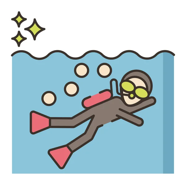 Buzo Buceo Icono Buceo — Vector de stock