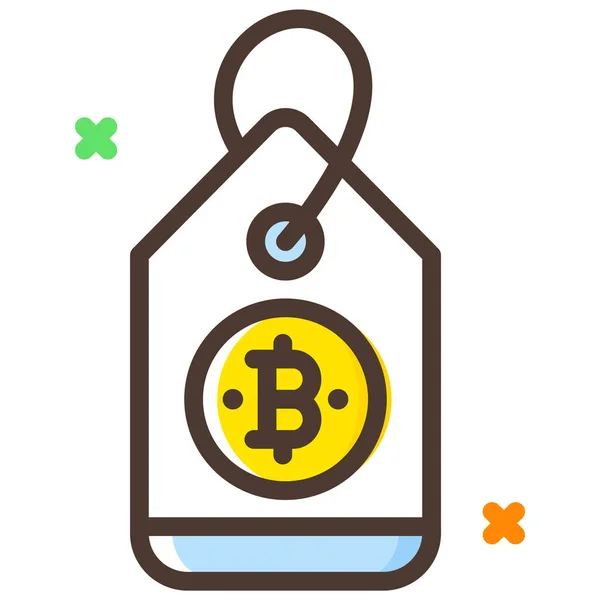 Bitcoin Kryptowährungs Discount Symbol Ausgefüllten Umriss — Stockvektor