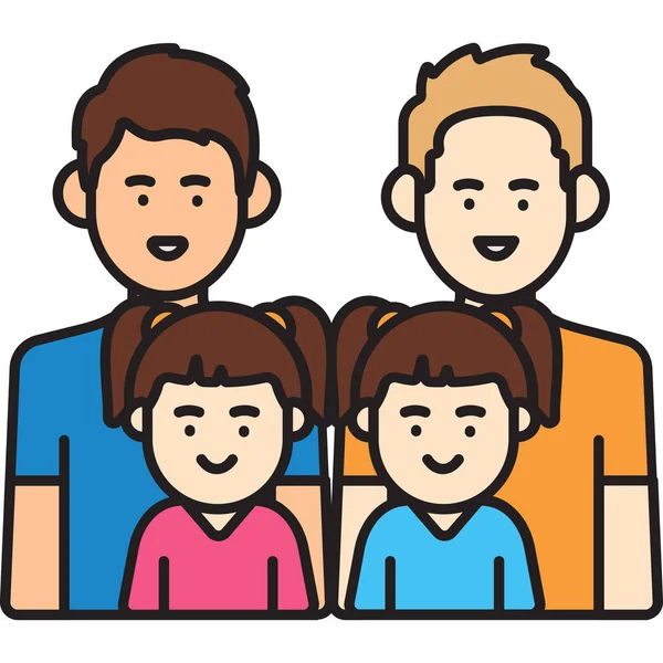 Familie Vaders Gay Icoon Gevulde Outline Stijl — Stockvector