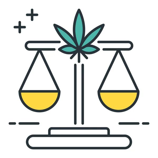 Legální Marihuana Legální Marihuana Ikona Vyplněném Stylu — Stockový vektor