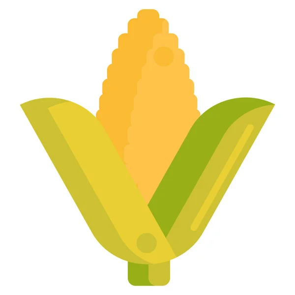 Ícone Legumes Vege Milho Estilo Plano — Vetor de Stock