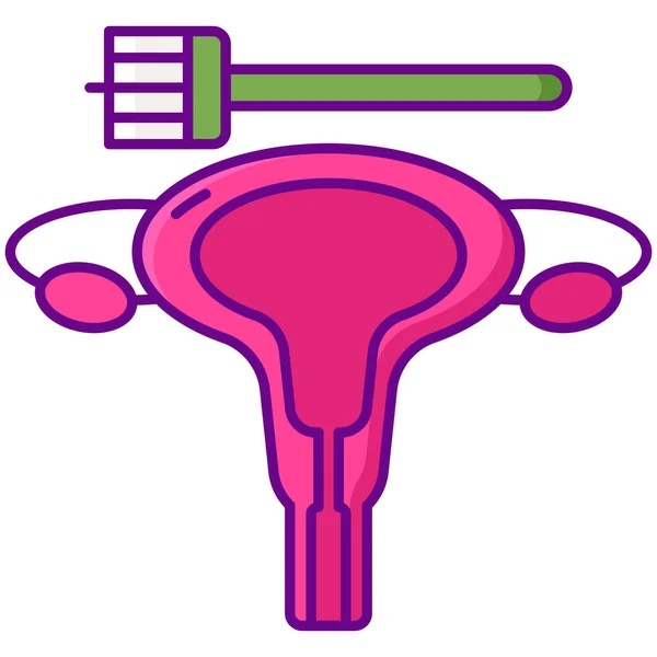 Pap Smear Test Icon Filled Outline Style — Stock Vector