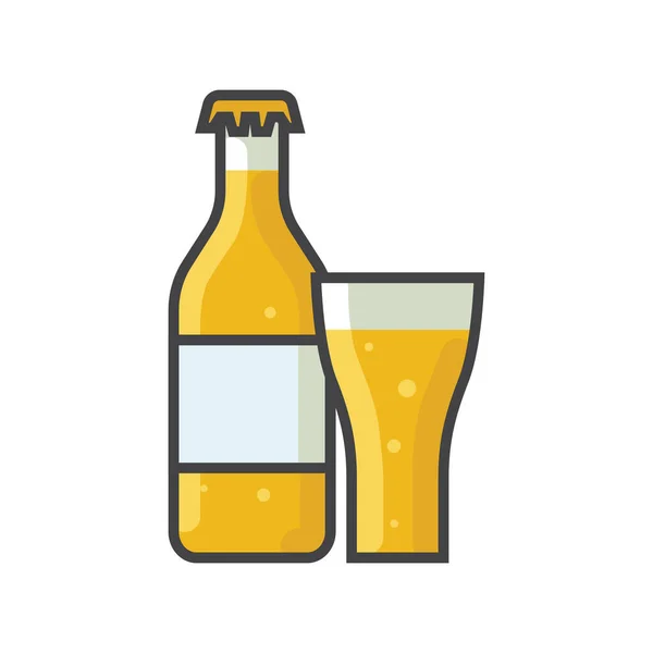 Alcohol Bier Drank Icoon Gevulde Stijl — Stockvector