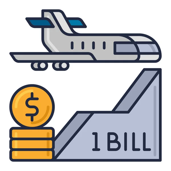 Transportadora Aérea Ícone Principal — Vetor de Stock