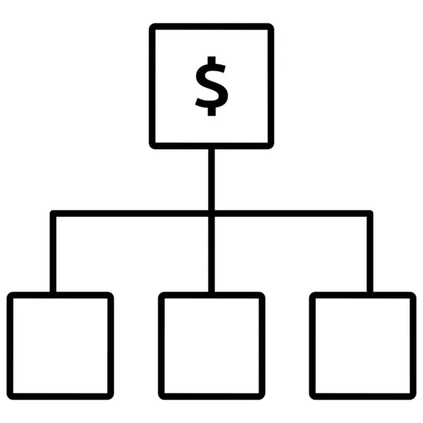 Icono Jerarquía Flujo Efectivo Presupuesto Estilo Esquema — Vector de stock