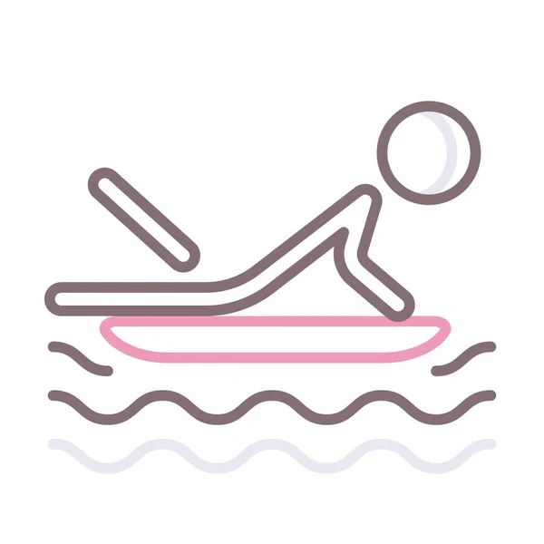 Board Bodyboarding Human Figure Icon Recreation Hobby Category — Stock Vector