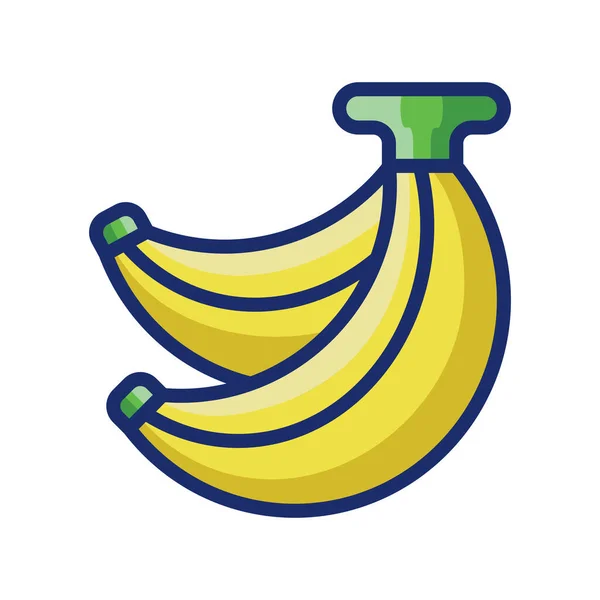 Banana Food Fruit Icon Filled Outline Style — Stock Vector