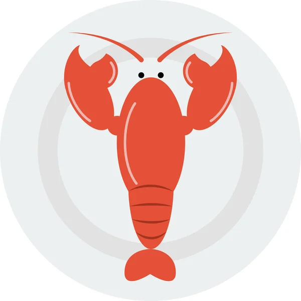Food Seafood Lobster Icon Flat Style — Stock Vector