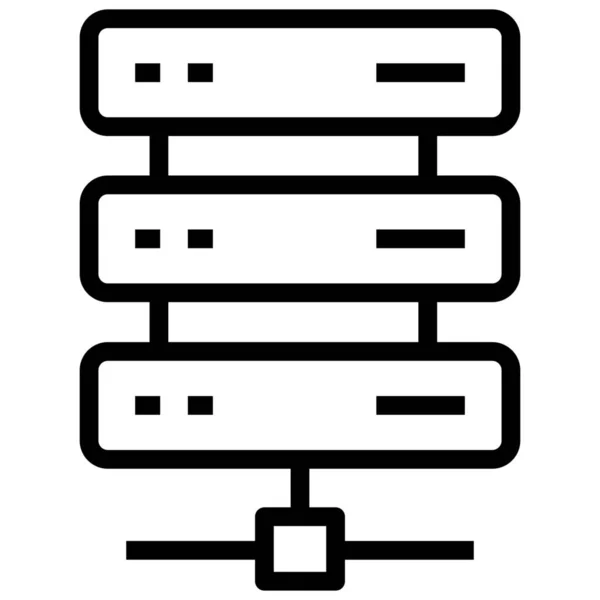 Centro Datos Flujo Datos Icono Transferencia Datos Estilo Esquema — Archivo Imágenes Vectoriales