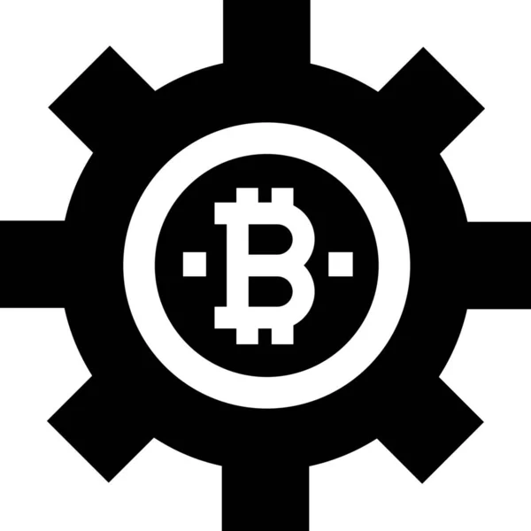 Bitcoin Criptomoneda Icono Moneda Digital — Vector de stock